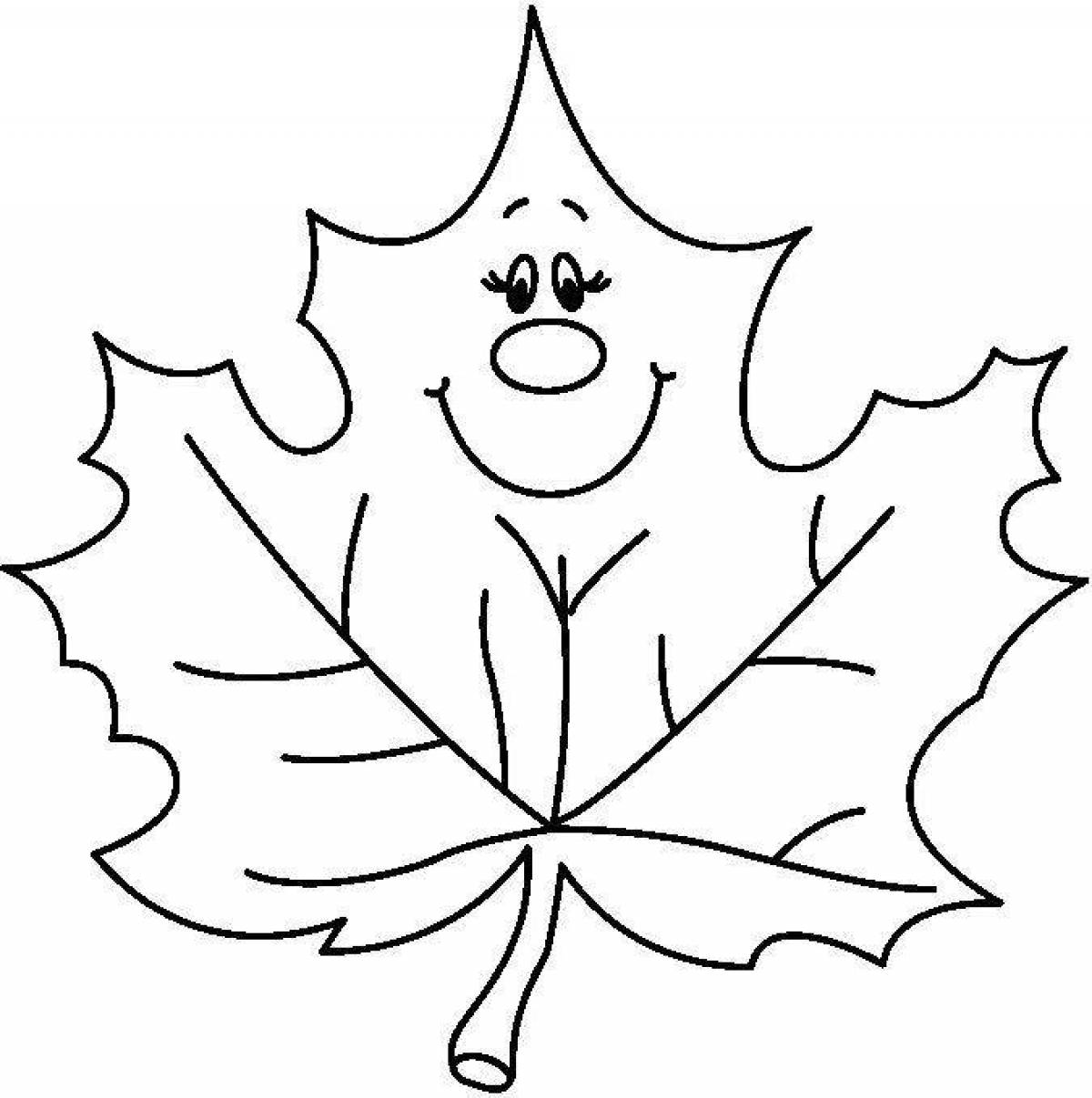 Vivacious coloring page autumn leaf pattern emoticon