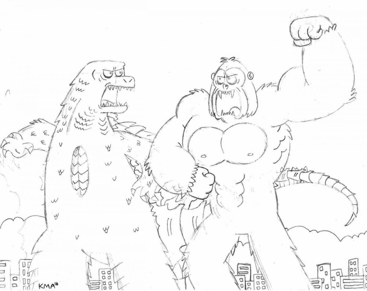 King Kong and Godzilla colossal coloring book