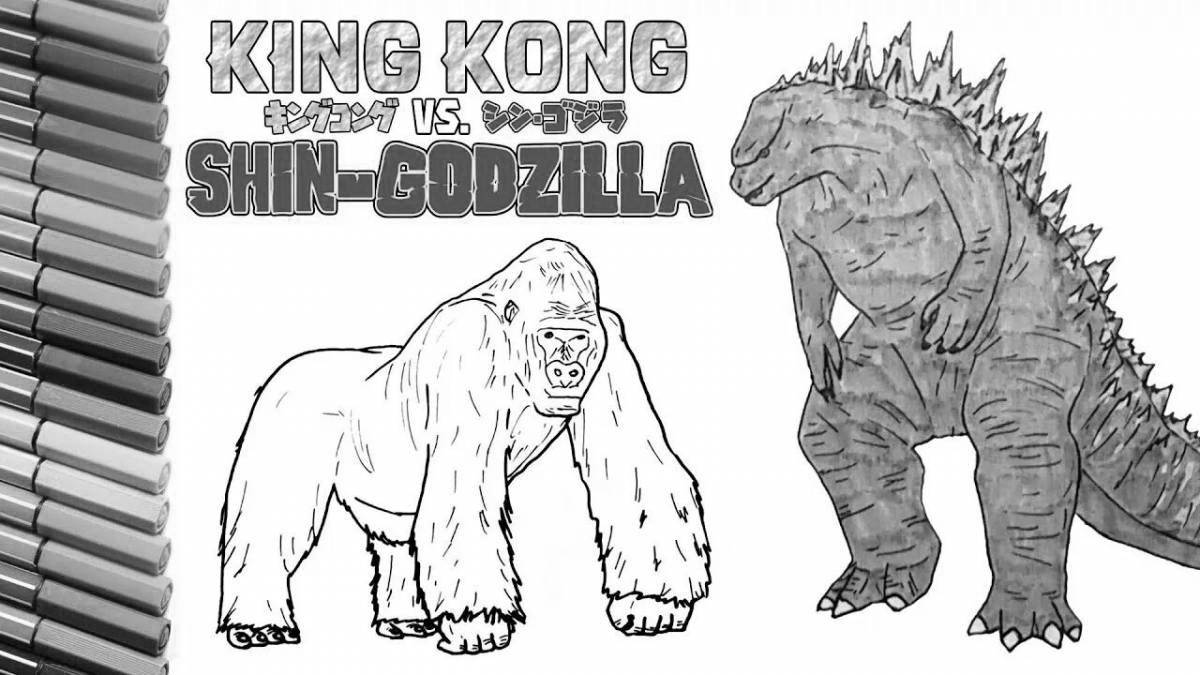 Giant King Kong and Godzilla coloring book