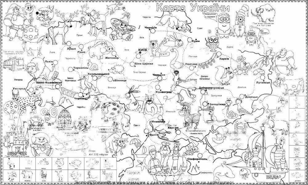 Inviting map of Russia with animals
