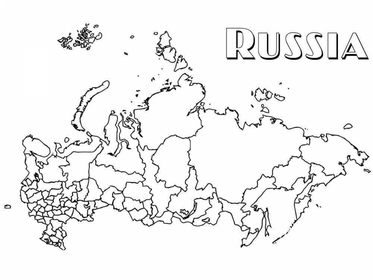 Glowing map of Russia with animals