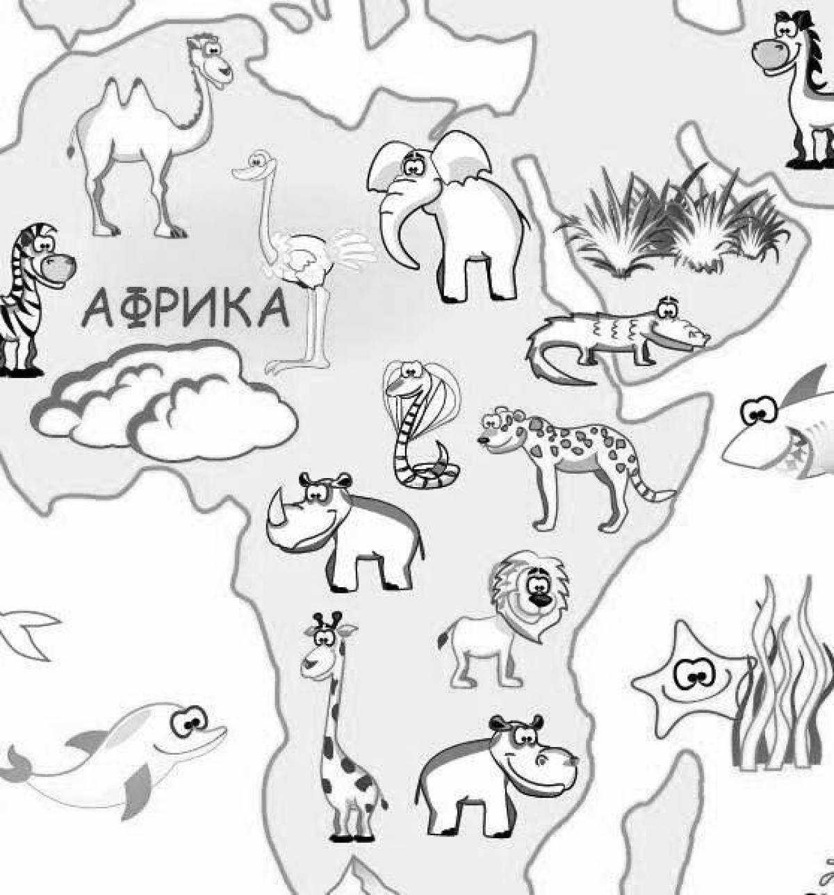 Luxury map of Russia with animals