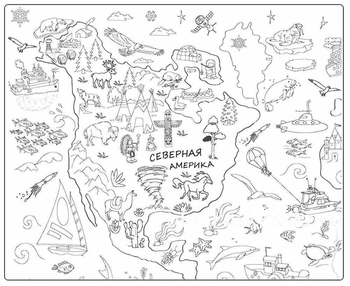 Creative map of Russia with animals