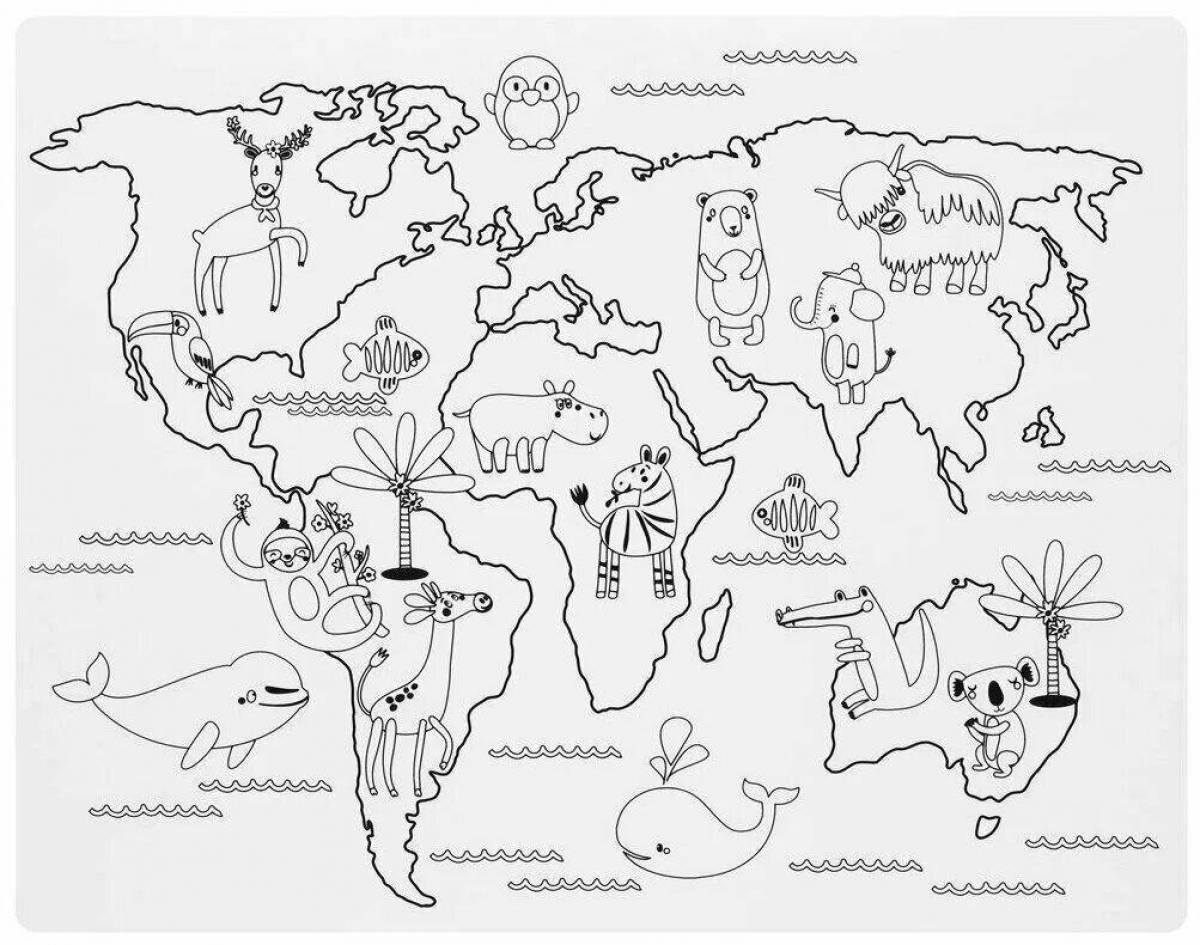 Map of Russia with animals #2