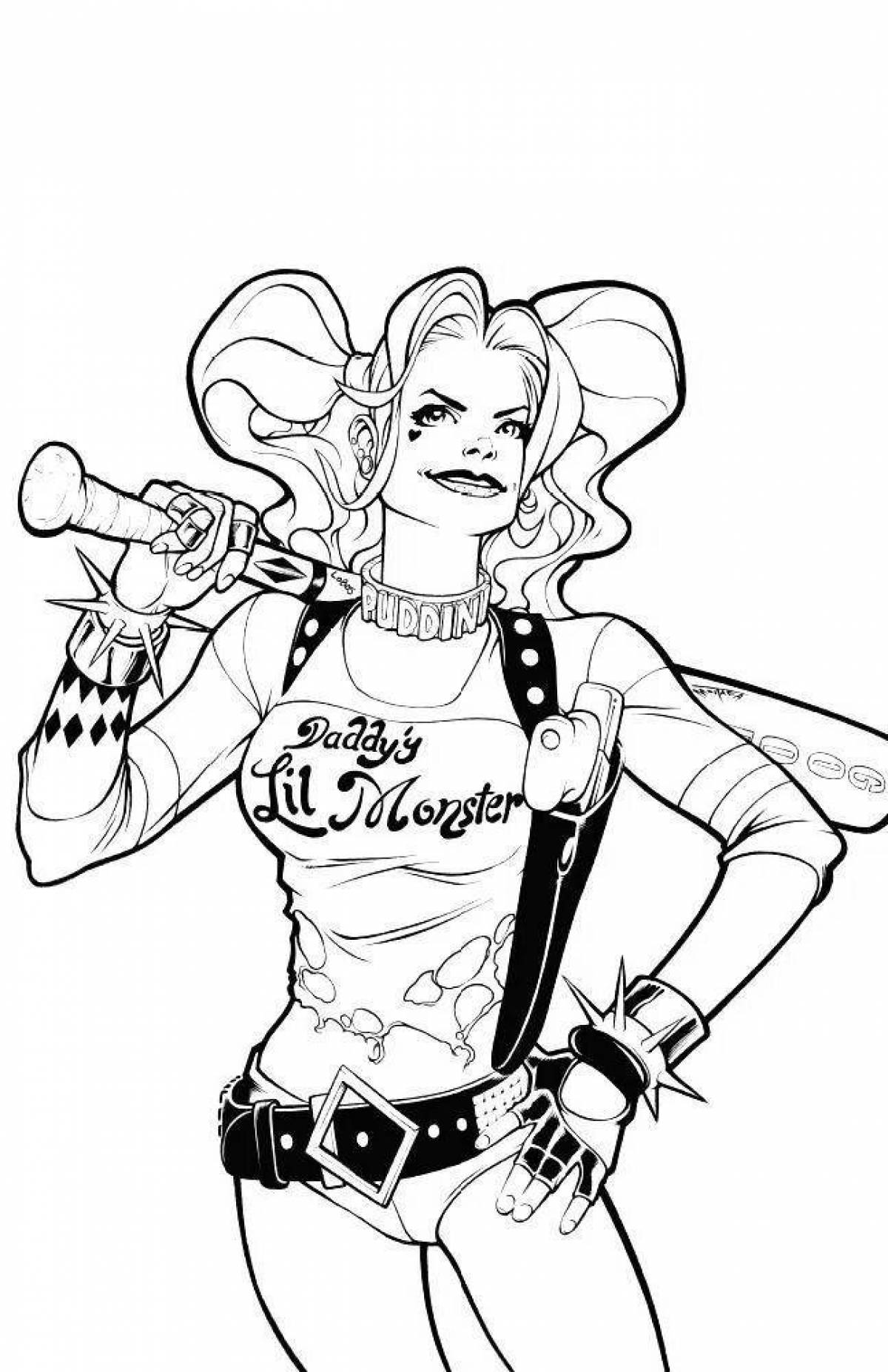 Gorgeous joker and harley quinn coloring book