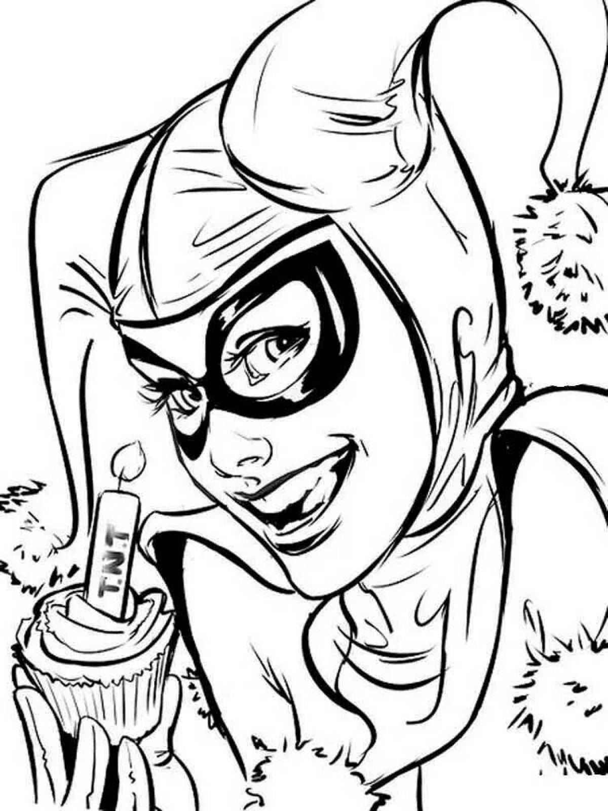Adorable Joker and Harley Quinn coloring book