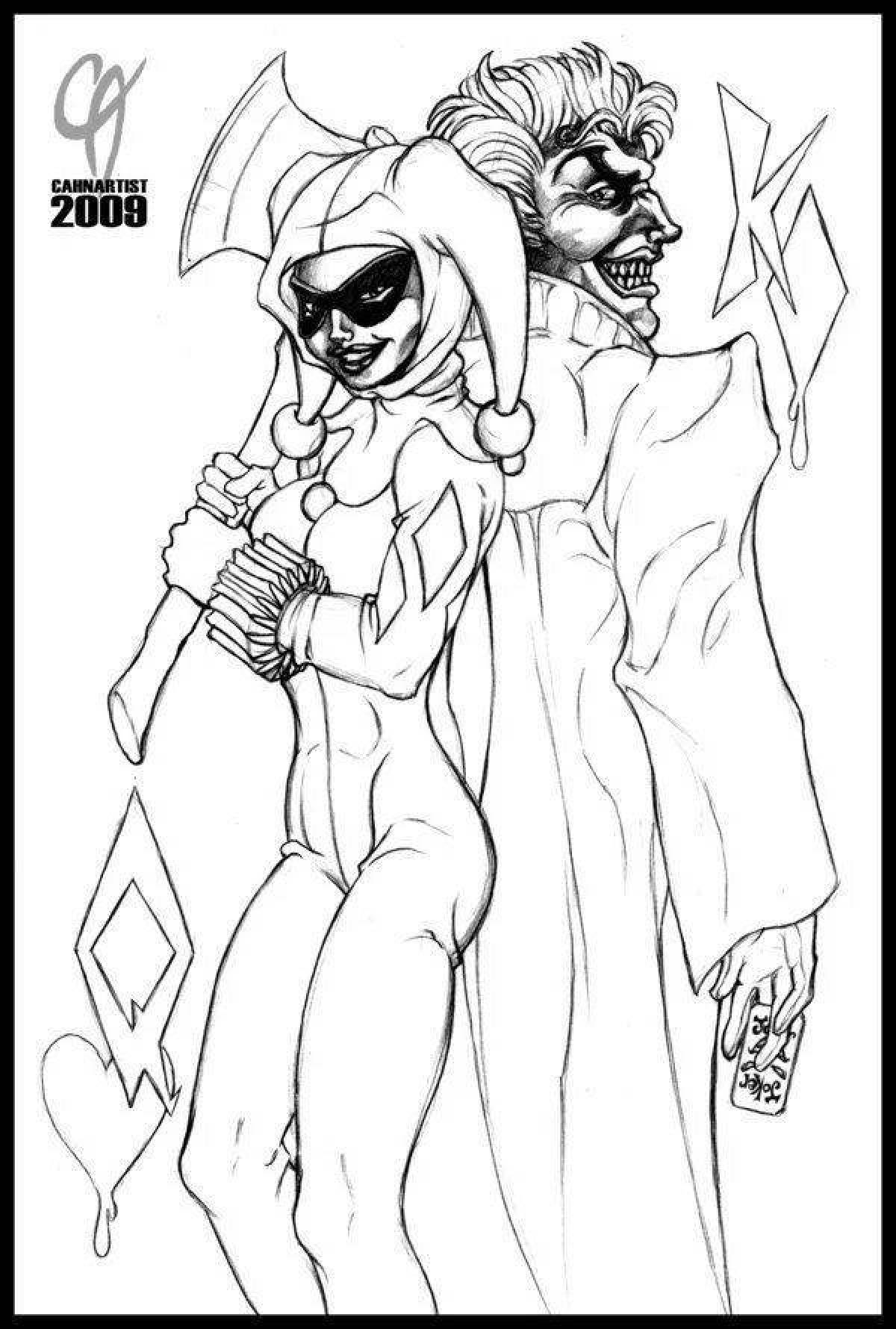 Animated joker and harley quinn coloring book