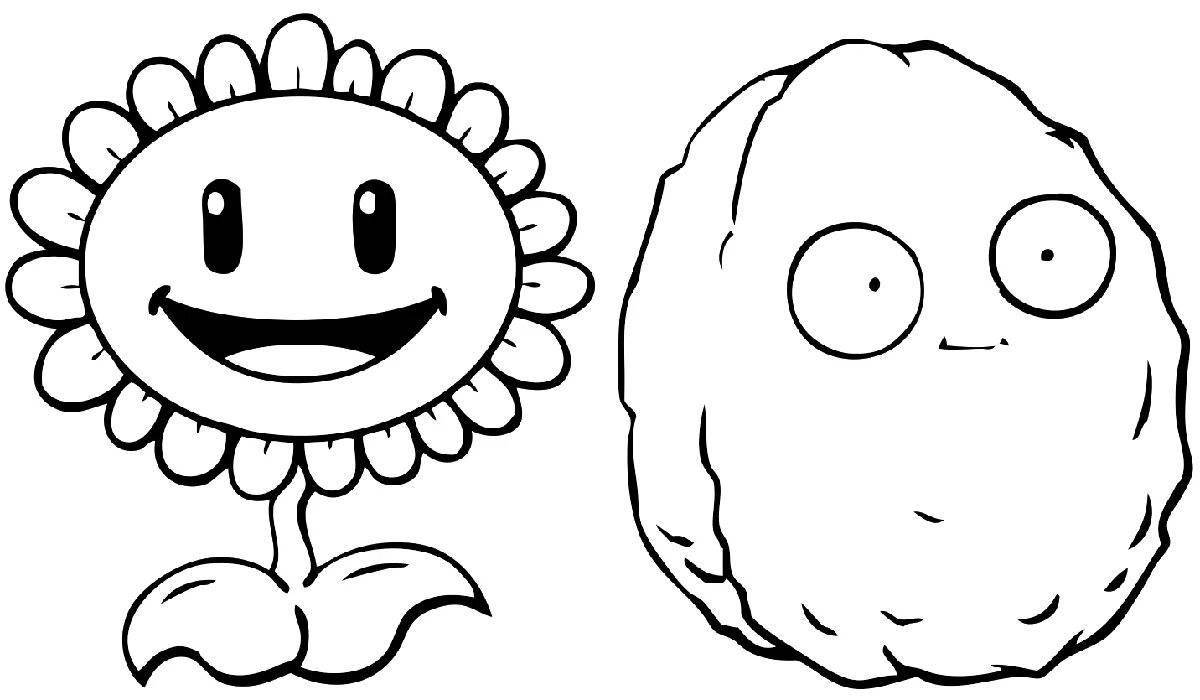 Funny zombies vs plants 3 coloring book
