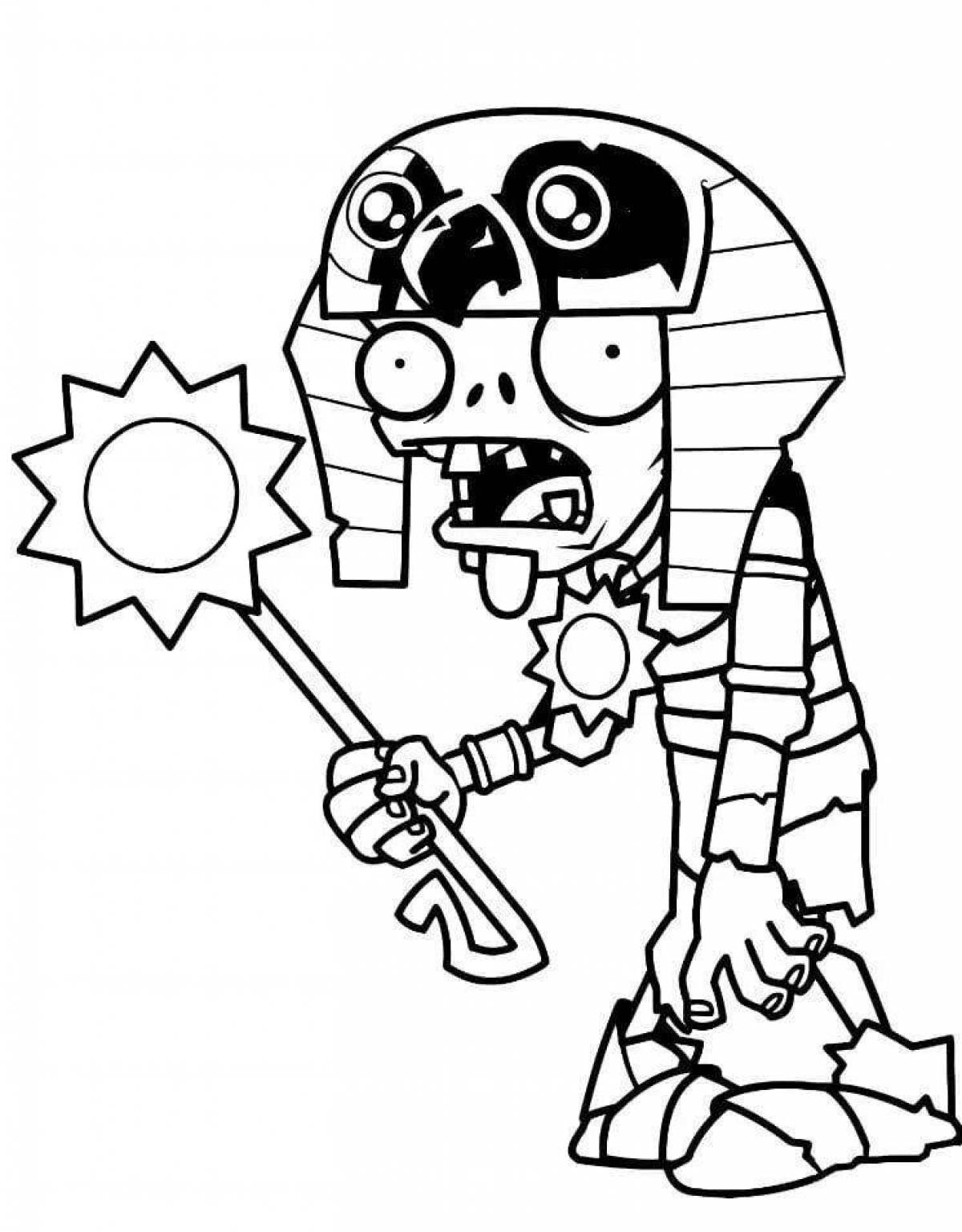 Fascinating Zombies vs. Plants 3 coloring book