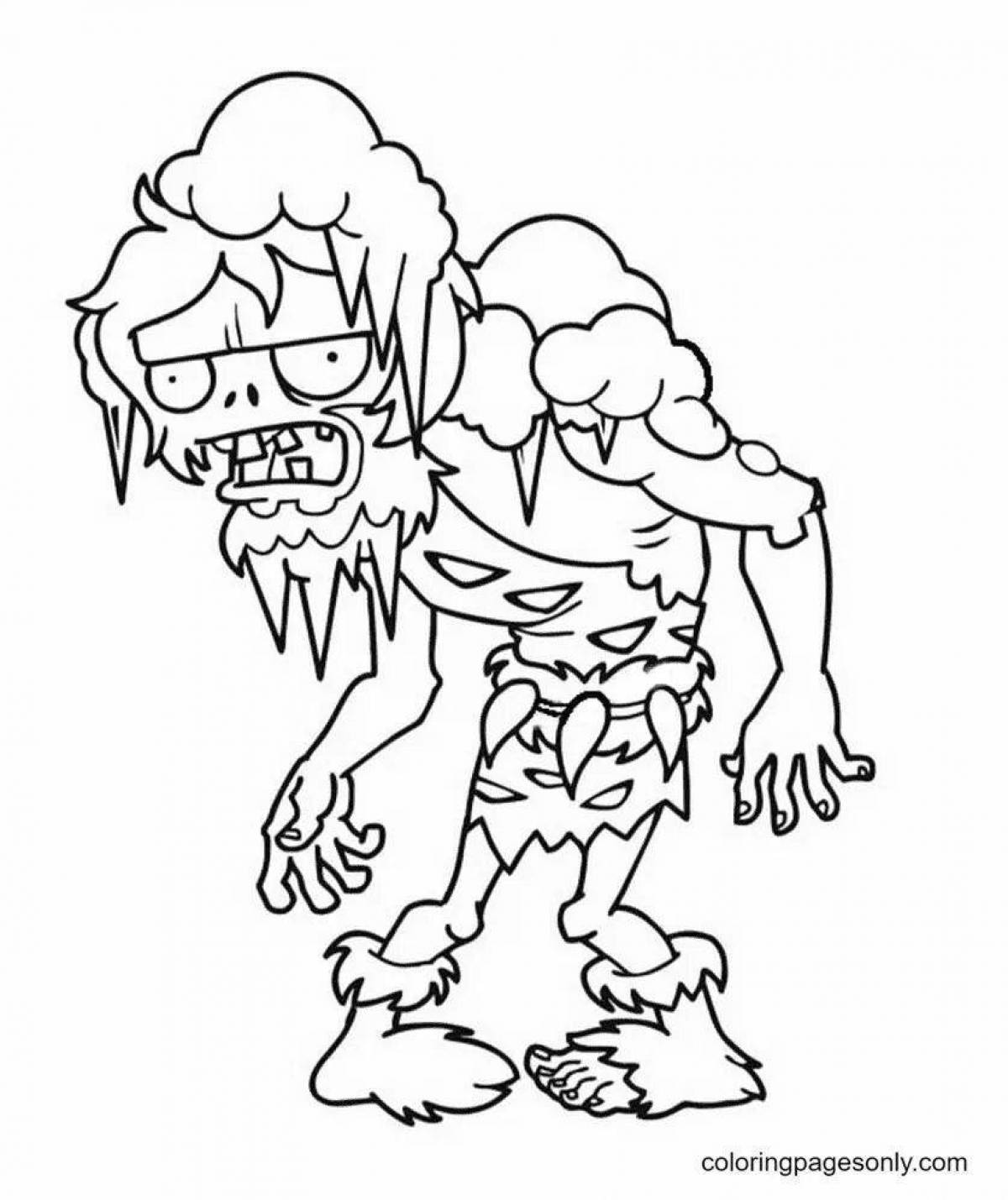 Coloring book magical zombies vs plants 3