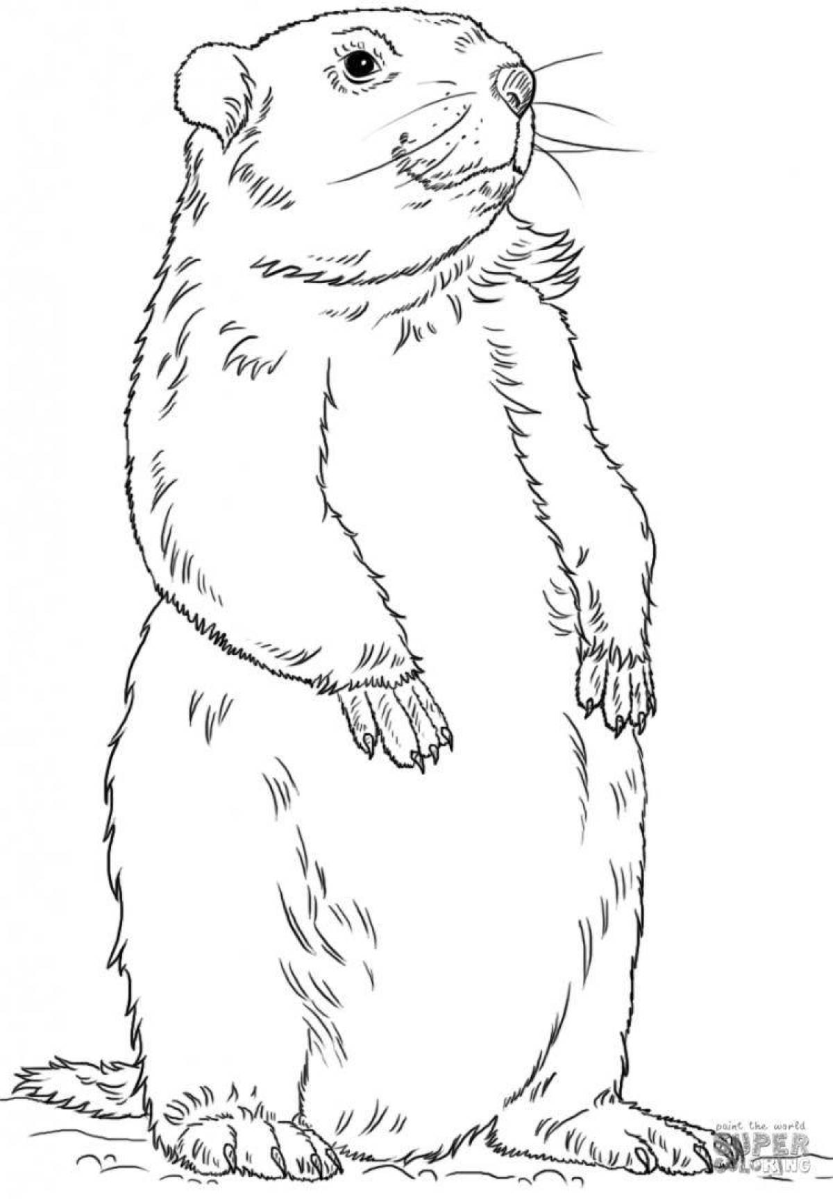 Colorful groundhog coloring page