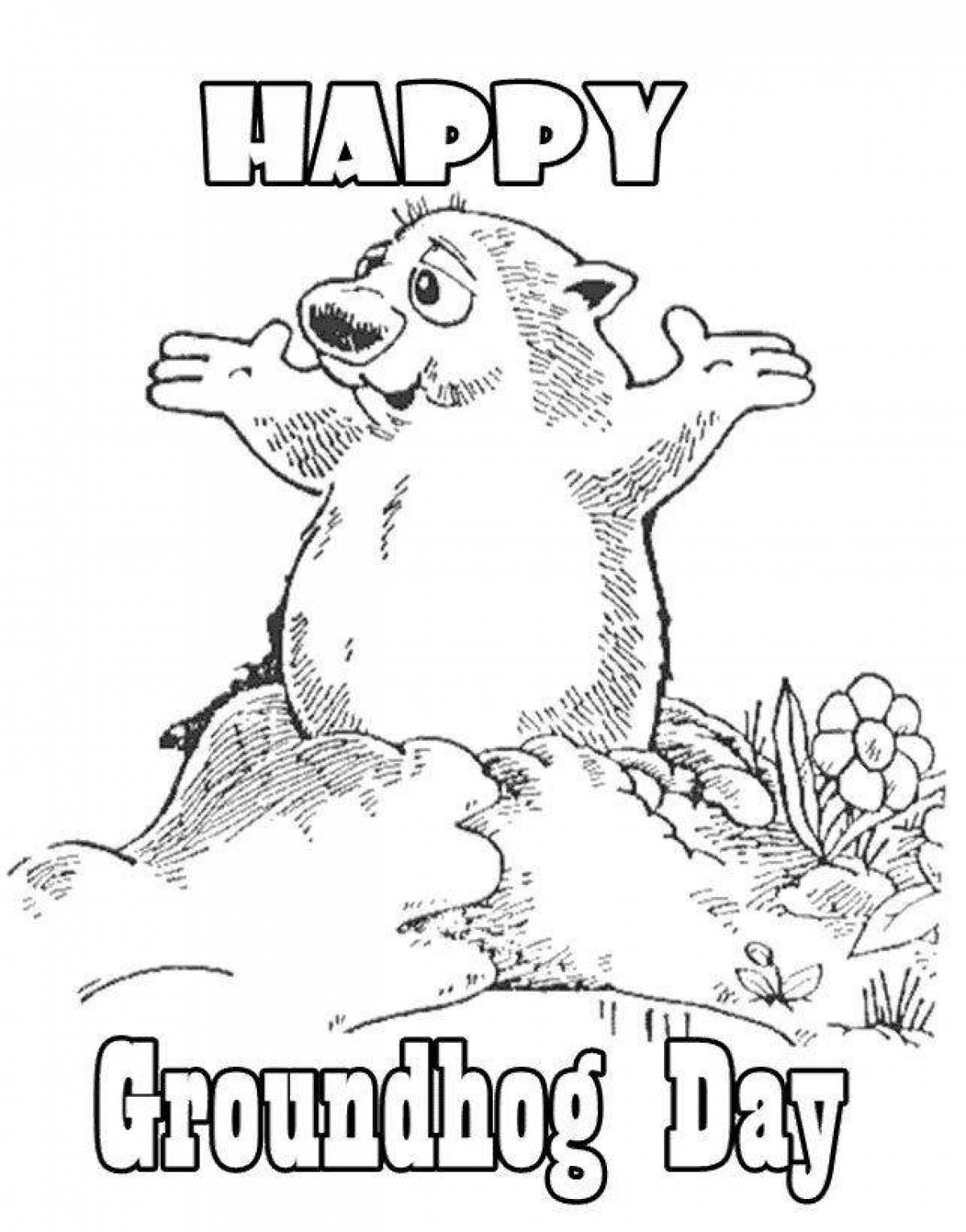 Coloring page happy marmot