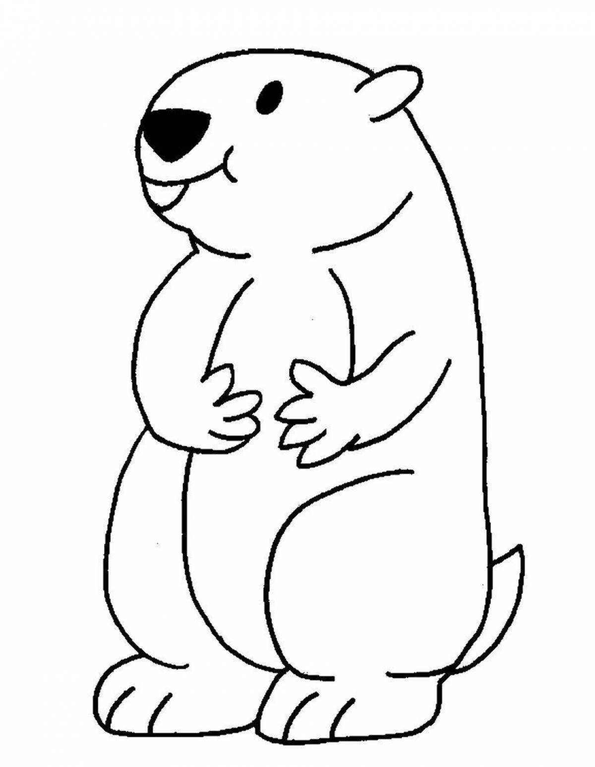 Glorious marmot coloring page