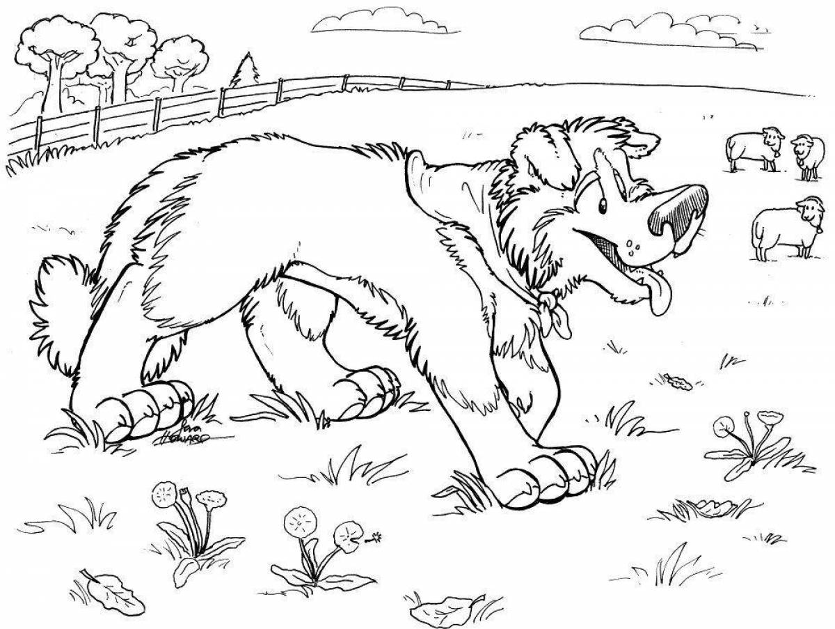 Enthusiastic lassie coloring page