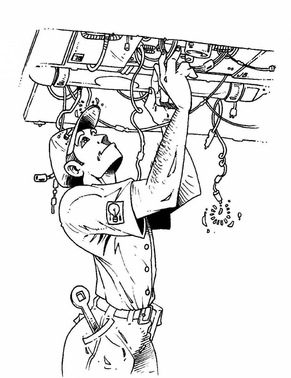 Раскраска Яркая раскраска электрика