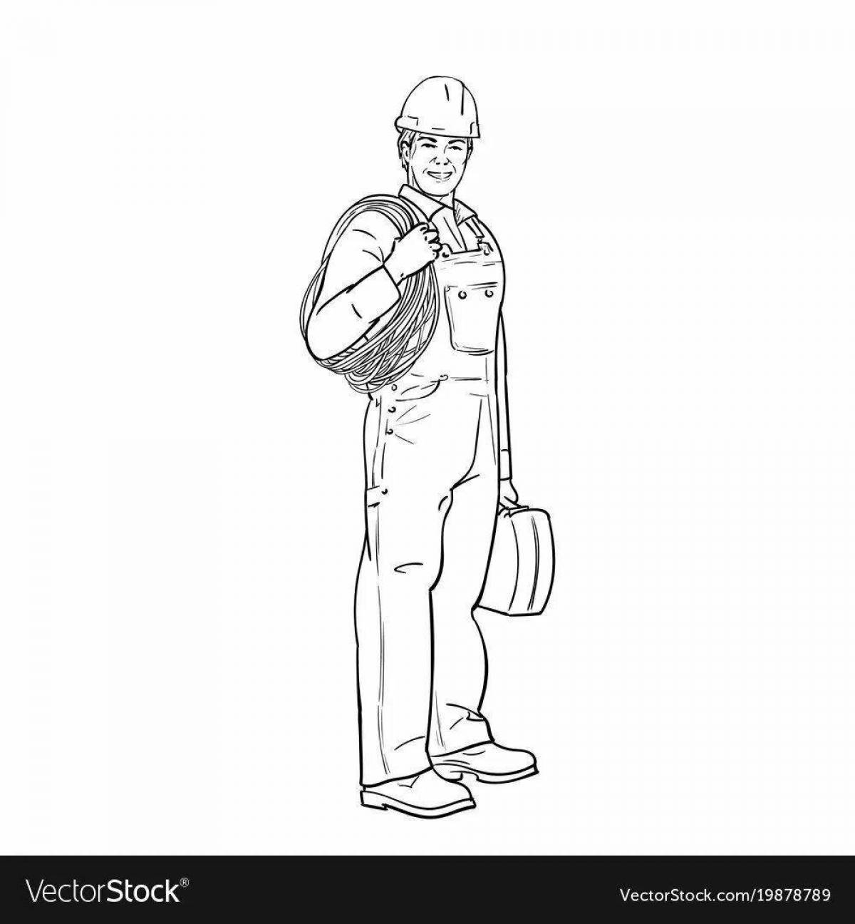 A funny electrician coloring book