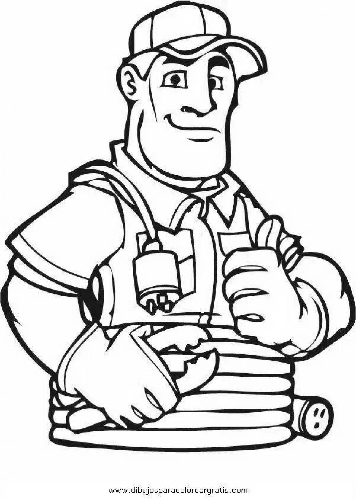 Exciting electrician coloring book
