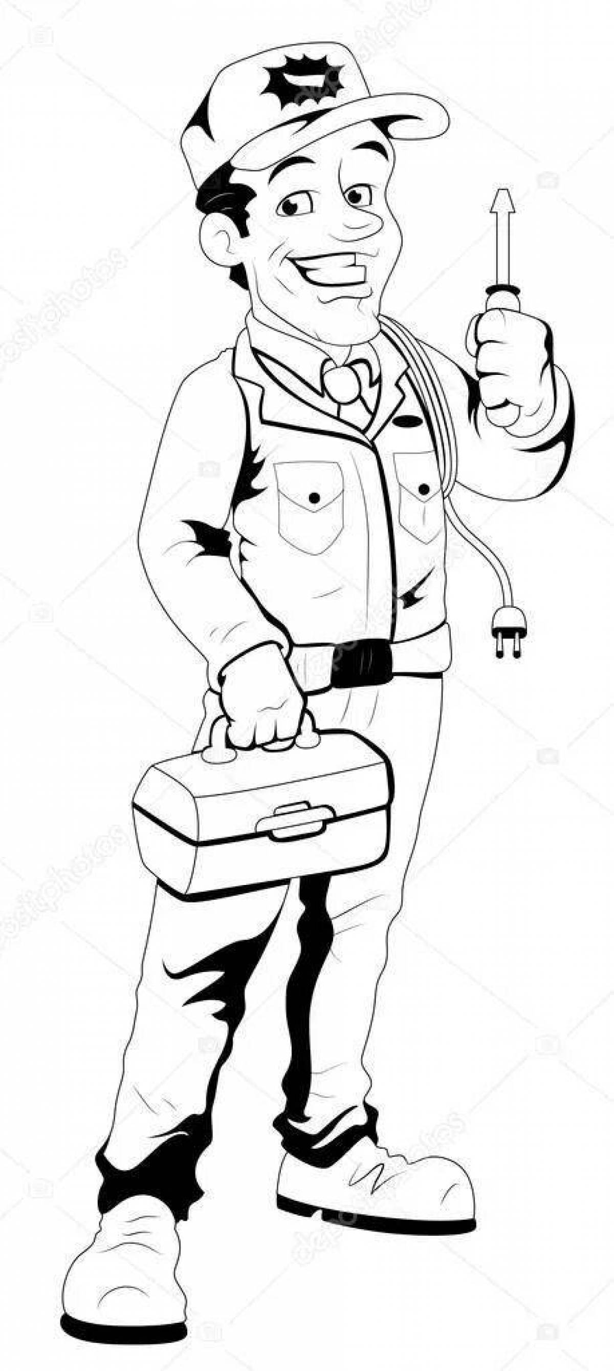 Раскраска Раскраска увлекательный электрик