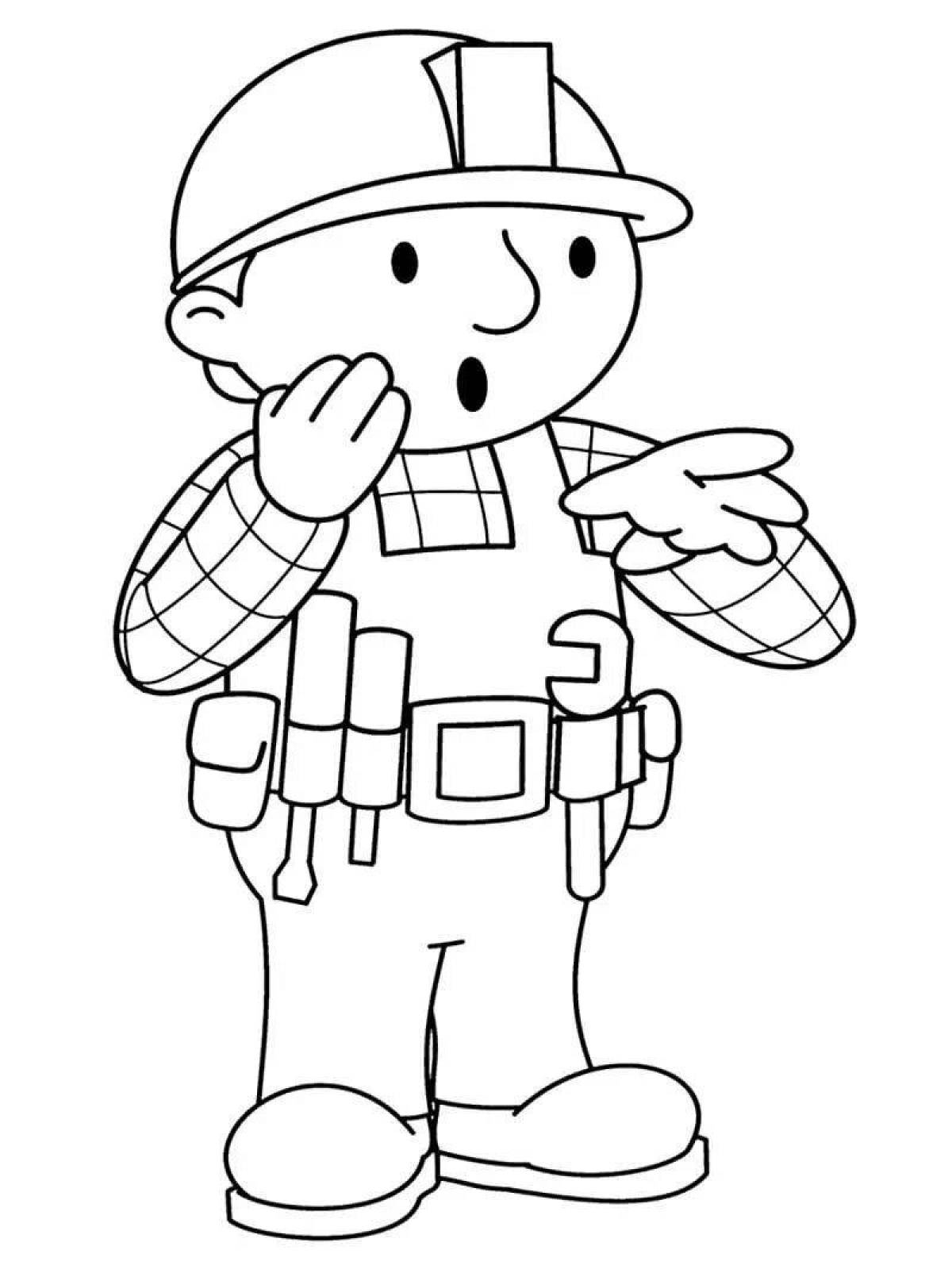 Coloring book charming electrician