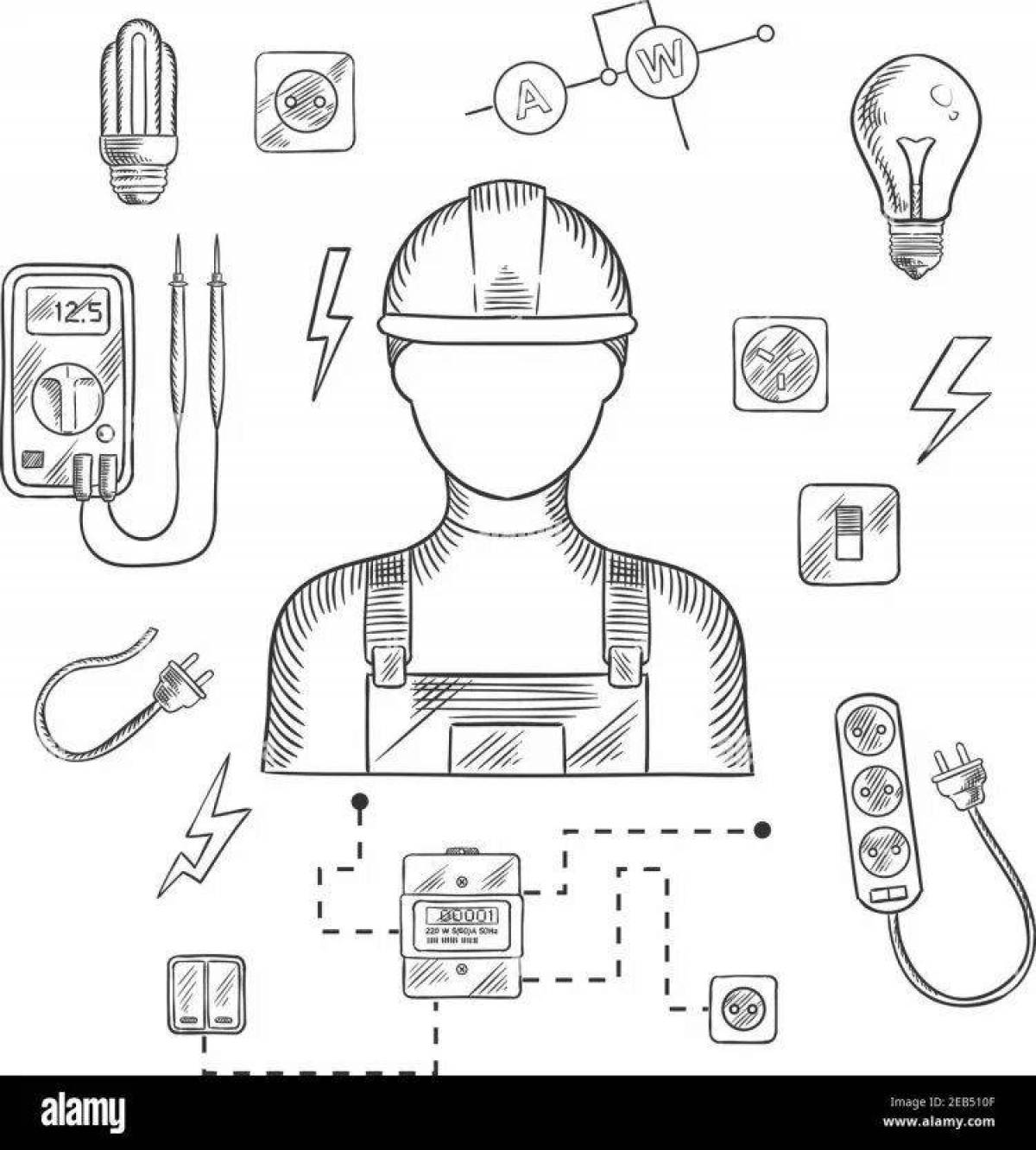 Electrician coloring book