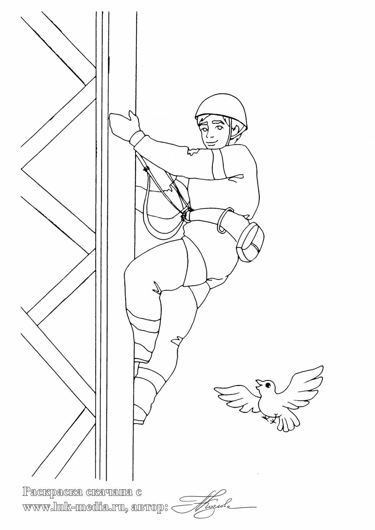 Crazy electrician coloring page