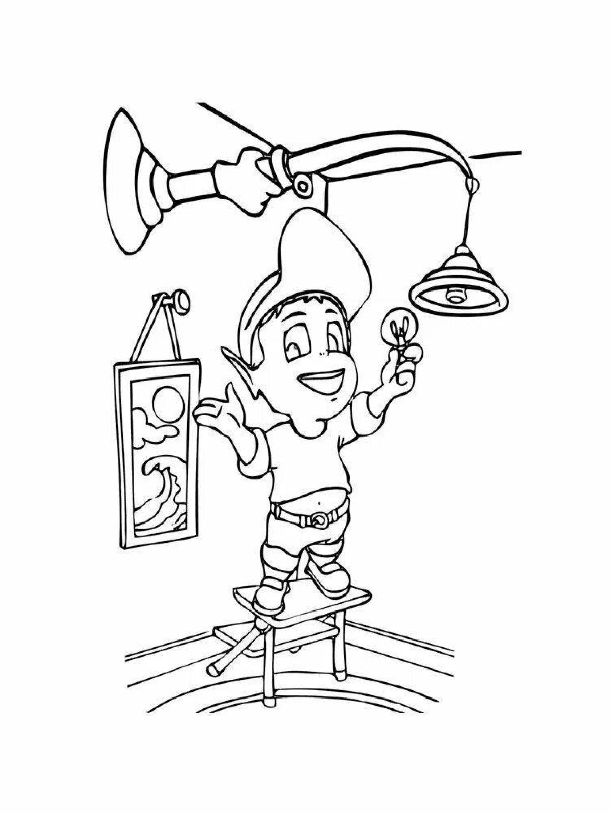 Electrician coloring page