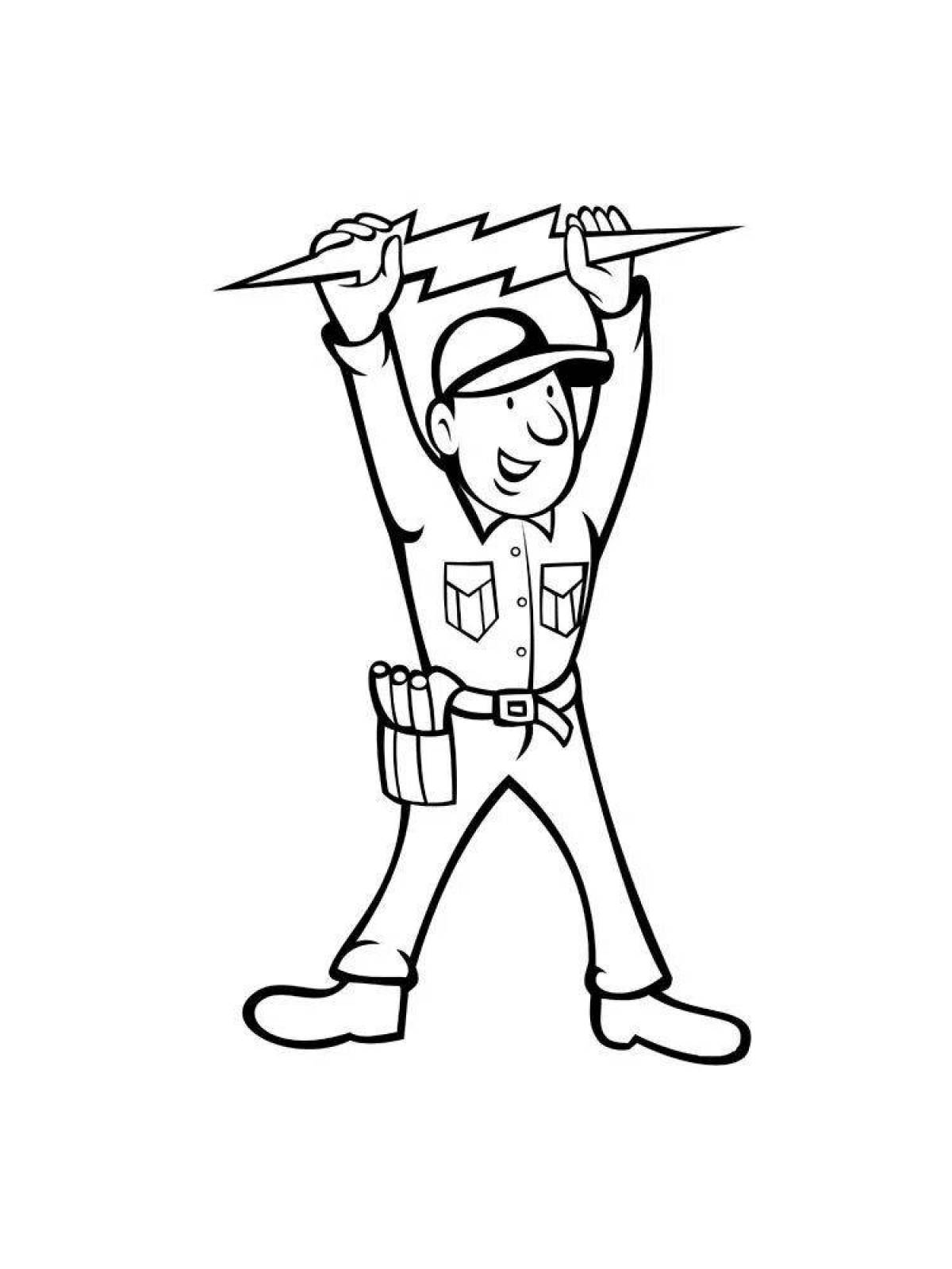 Раскраска Электрик #2