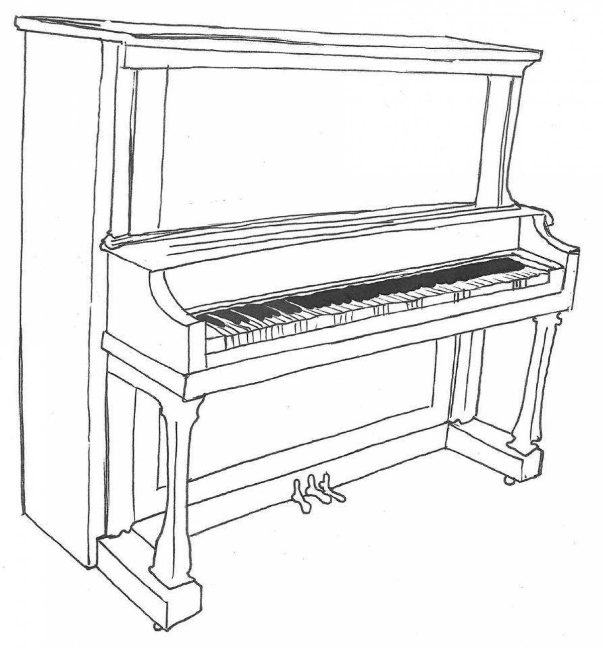 Colorful piano coloring page