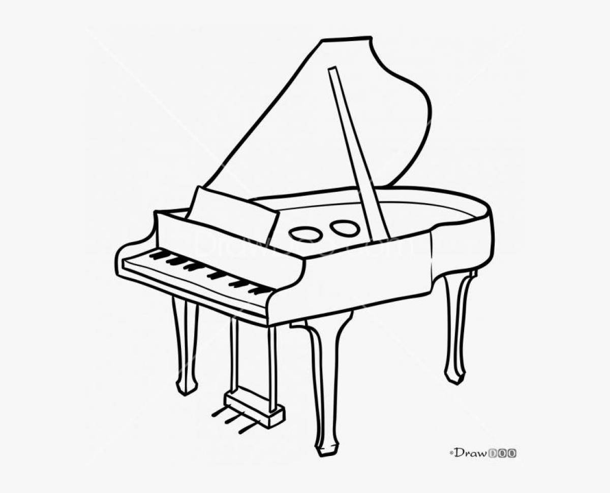 Exquisite piano coloring page