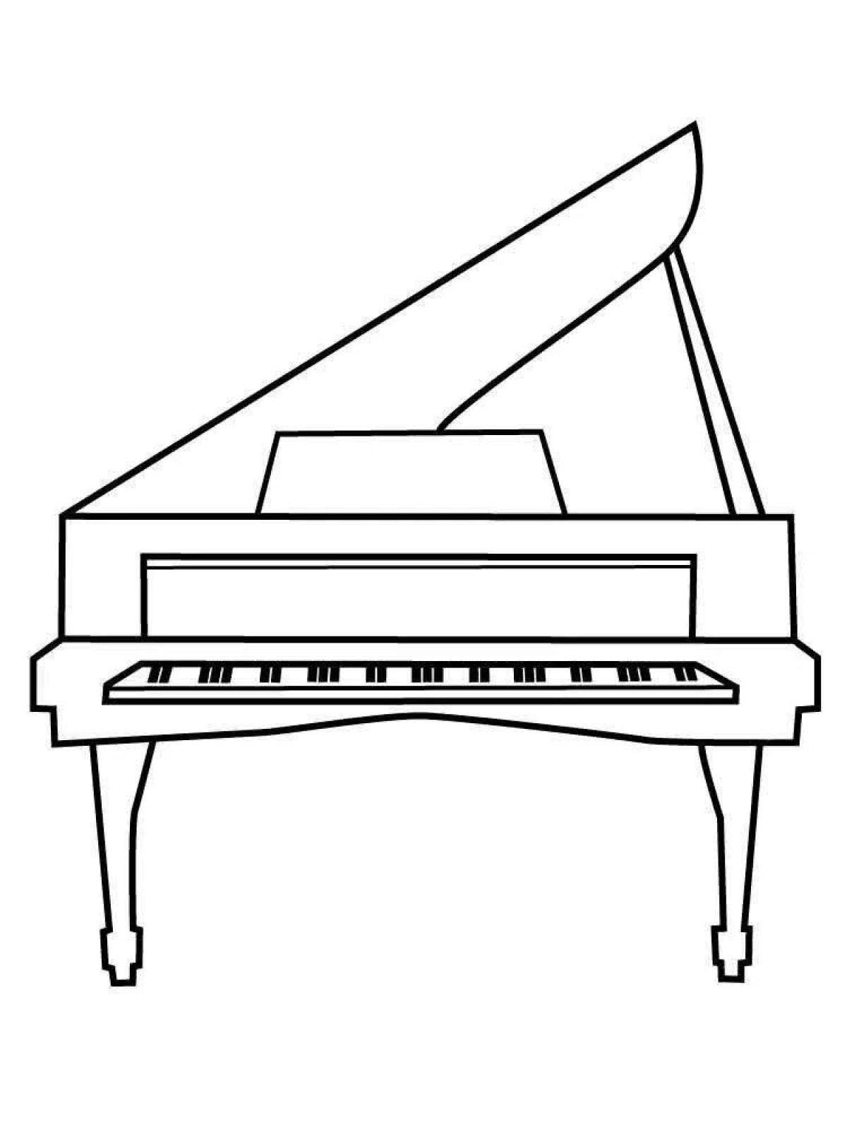 Amazing piano coloring page