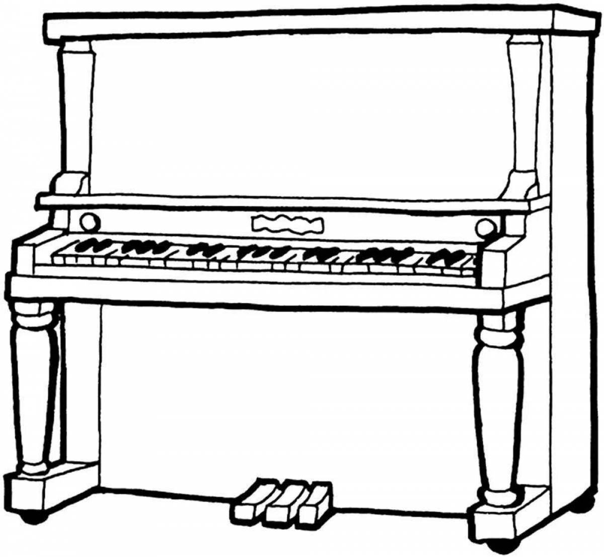 Cute piano coloring page