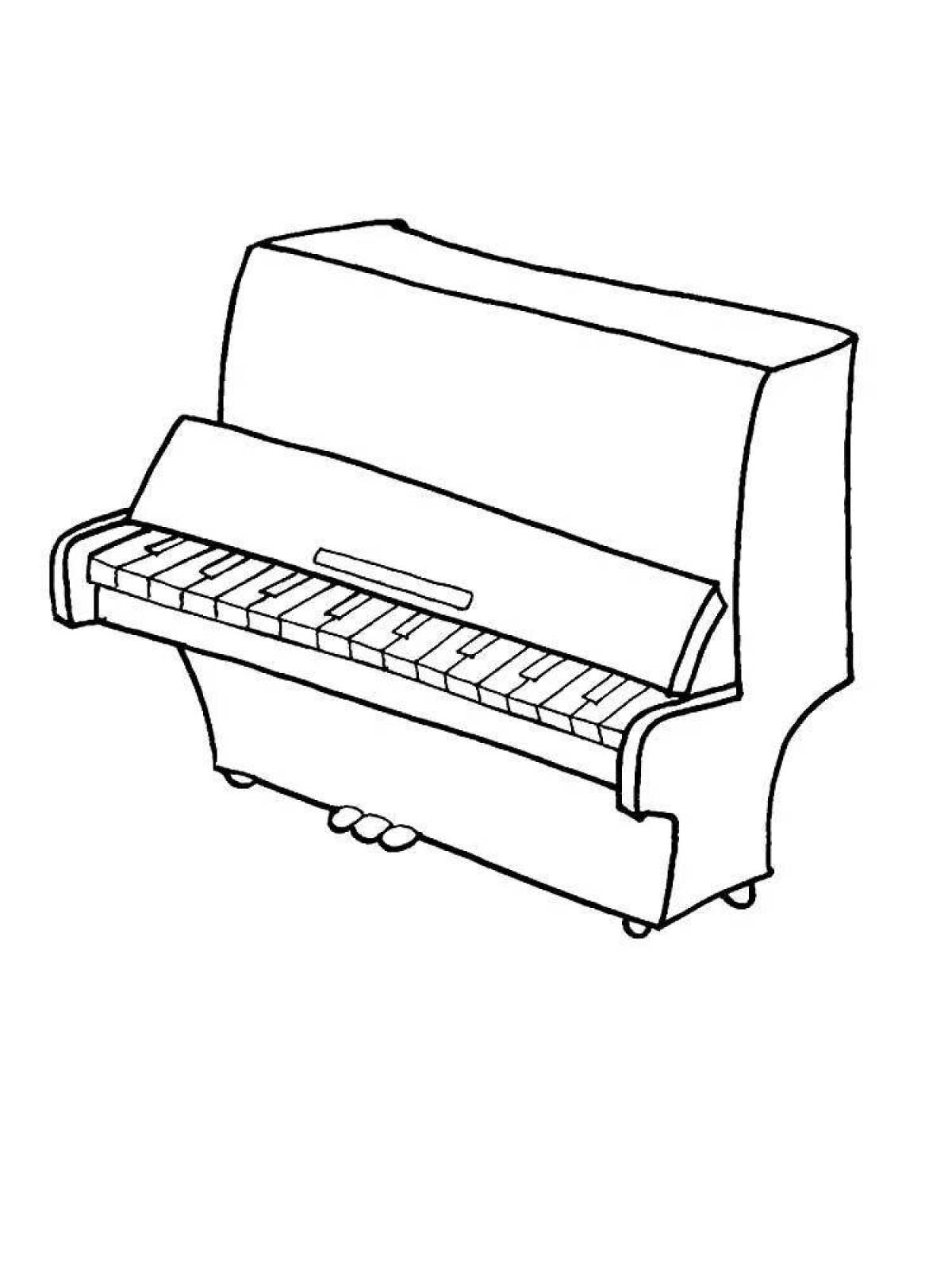 Tempting piano coloring page