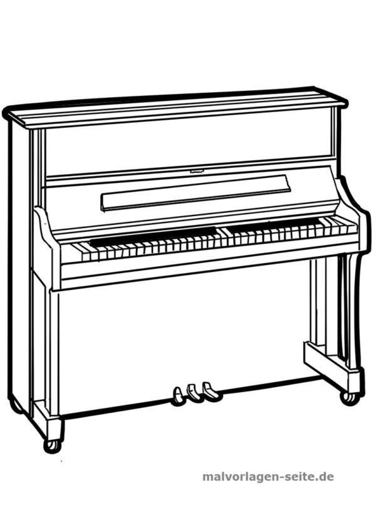 Serene piano coloring page