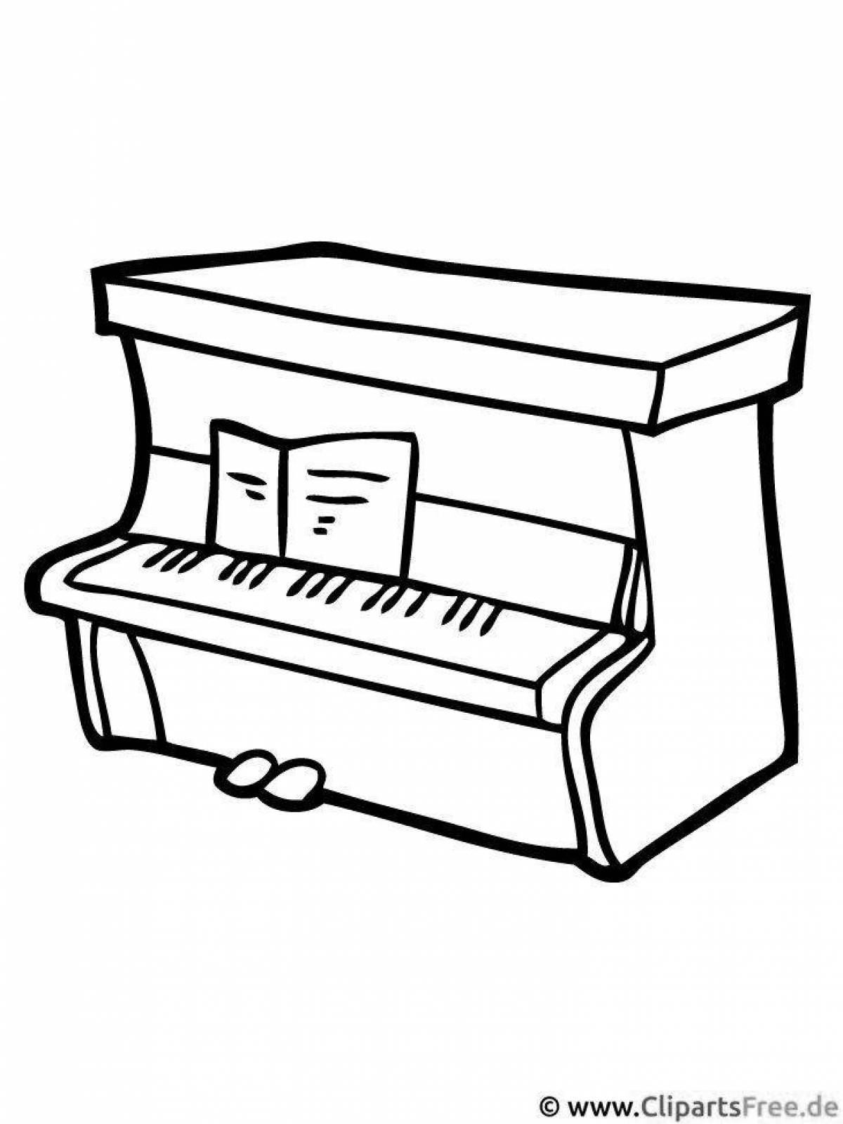 Живая страница раскраски фортепиано