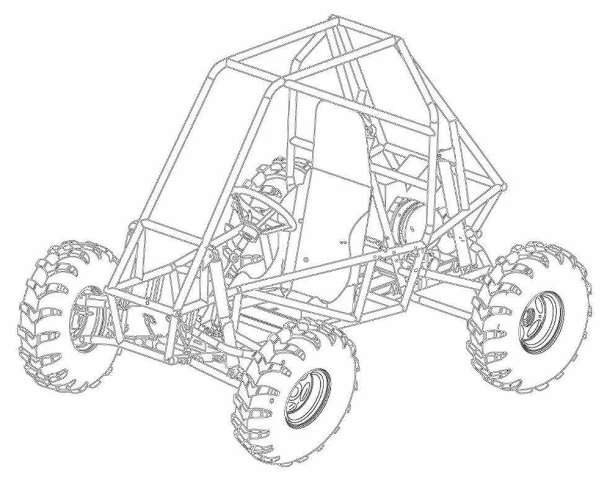 Playful buggy coloring page