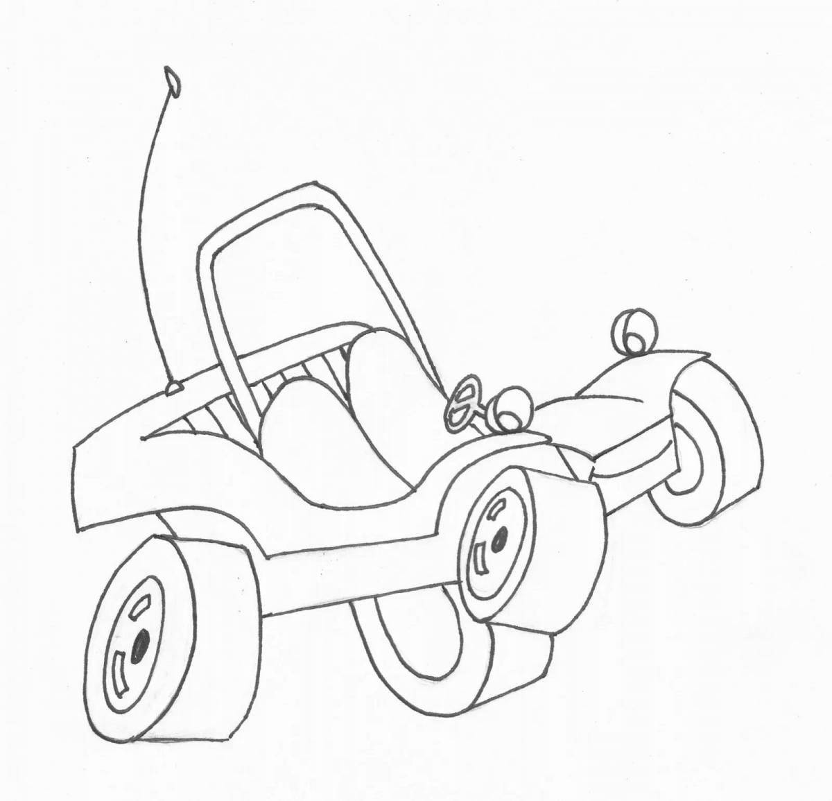 Happy buggy coloring page