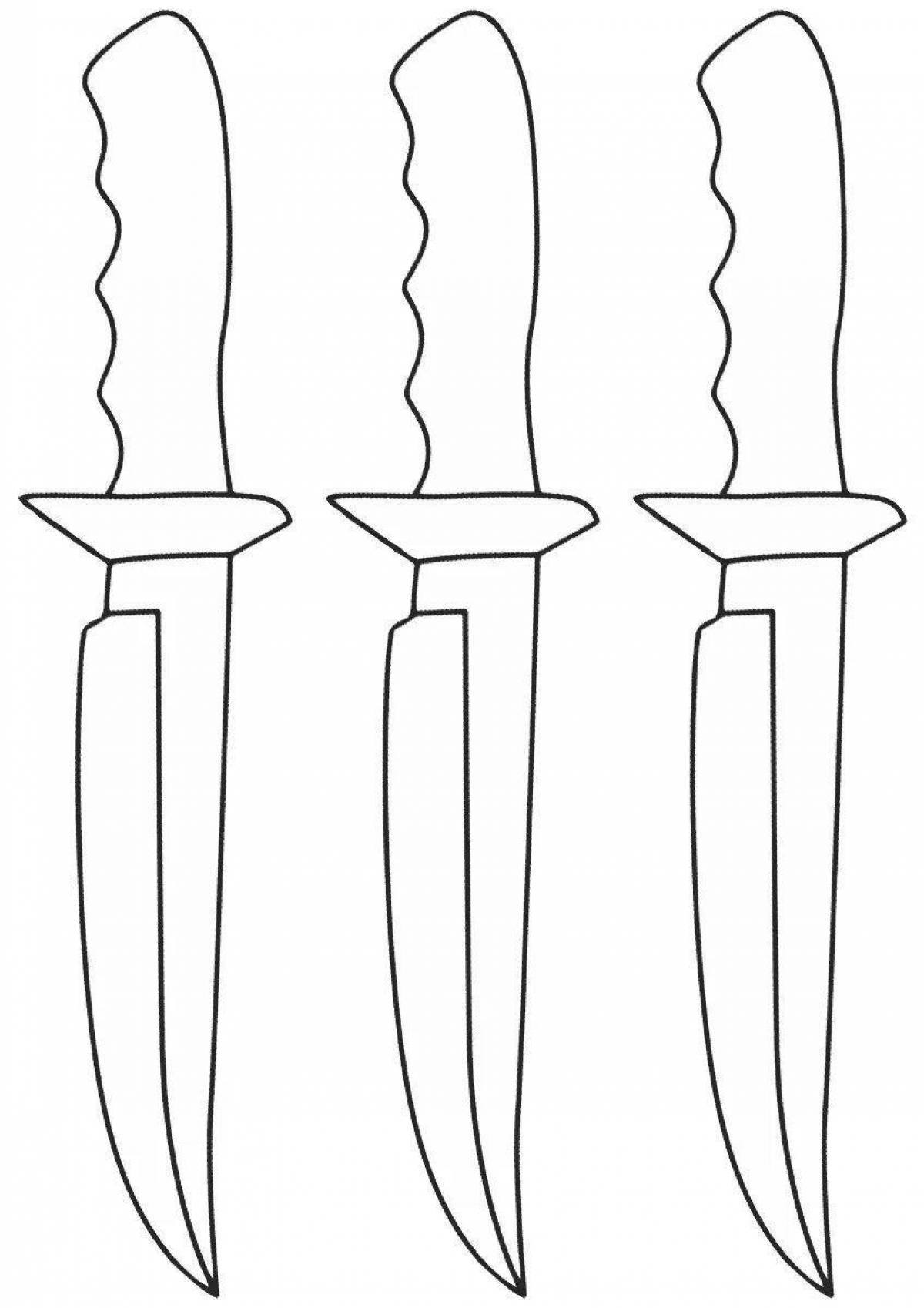 Detailed dagger coloring page