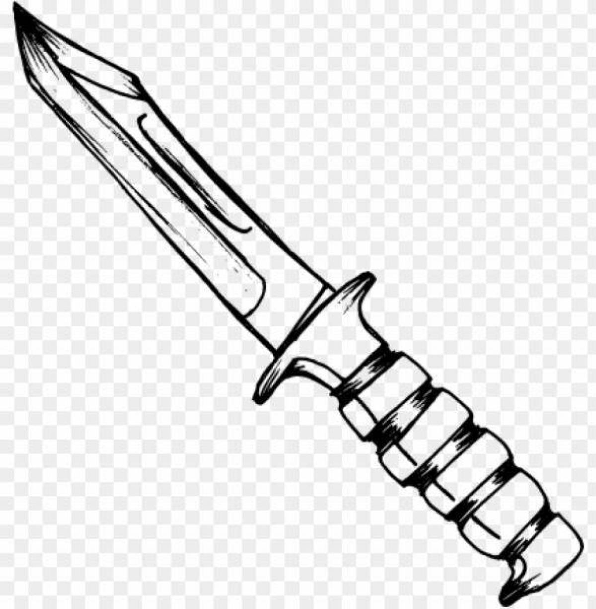 Decorated dagger coloring page