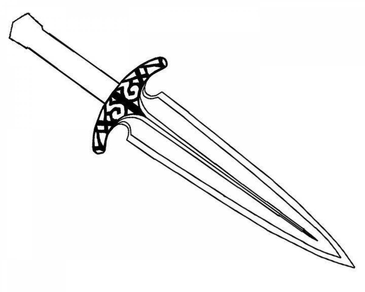Shining dagger coloring page