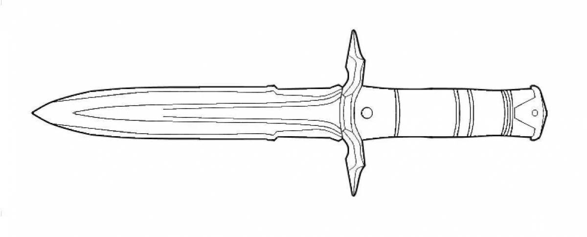 Shiny dagger coloring page