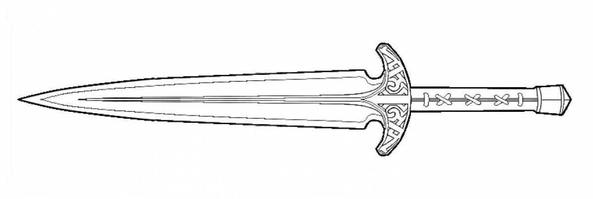 A fascinating dagger coloring page