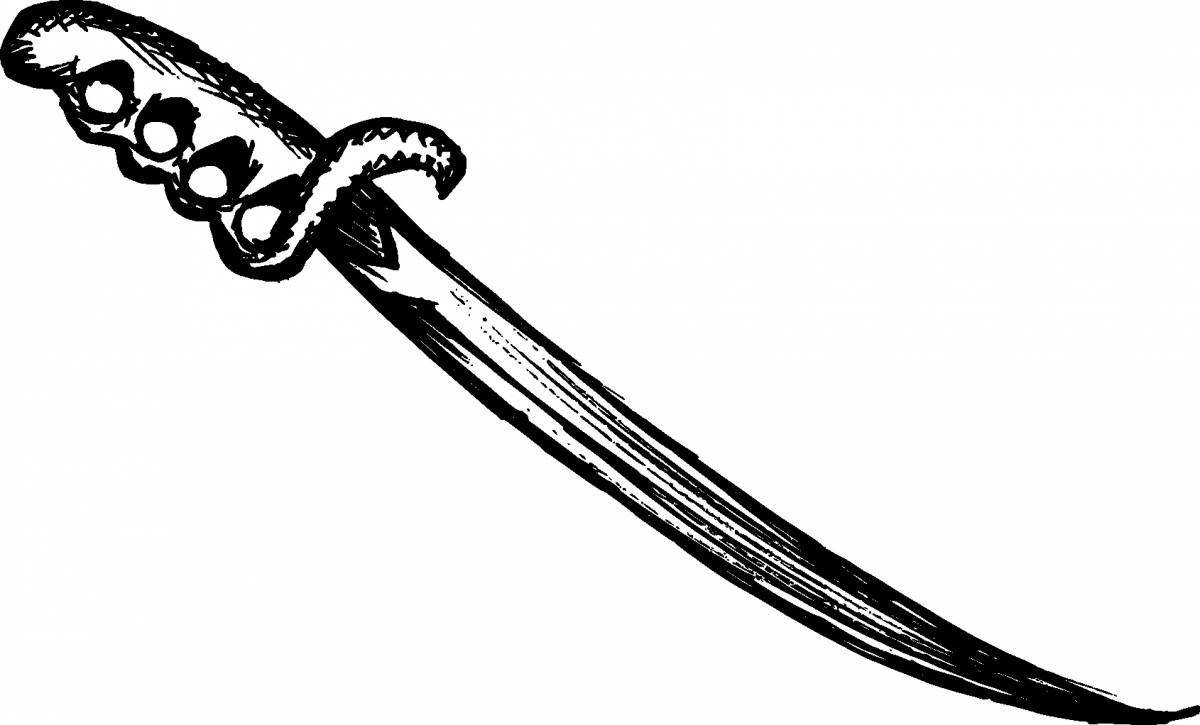 Coloring page unusual dagger