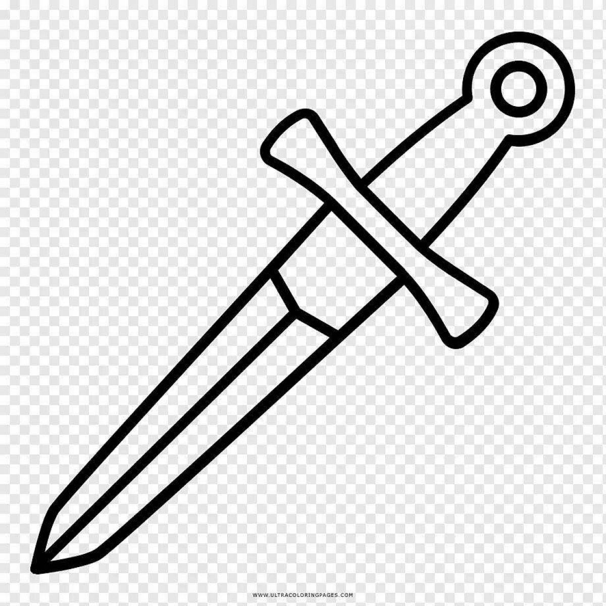 Coloring page stylish dagger