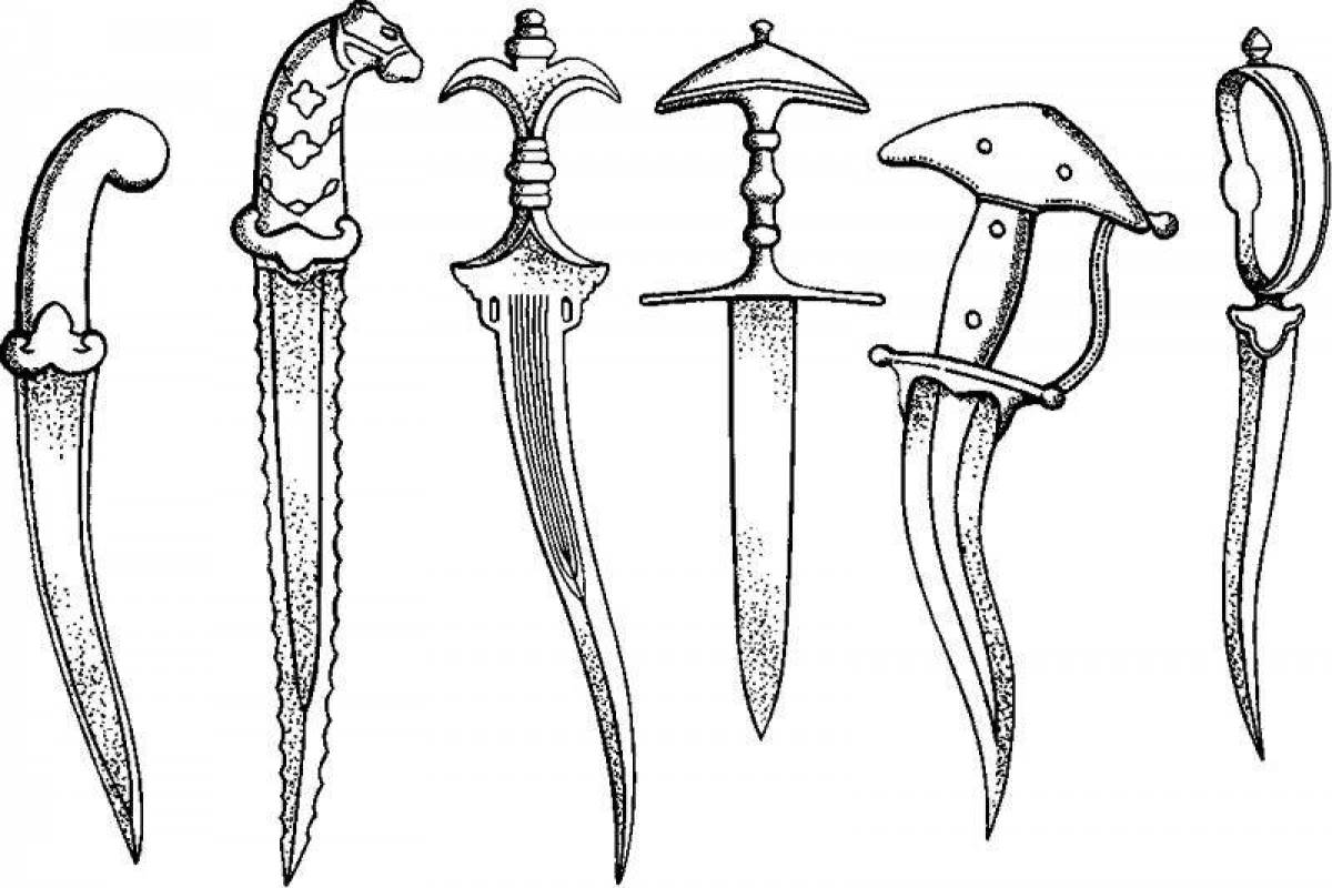 Coloring page beautiful dagger