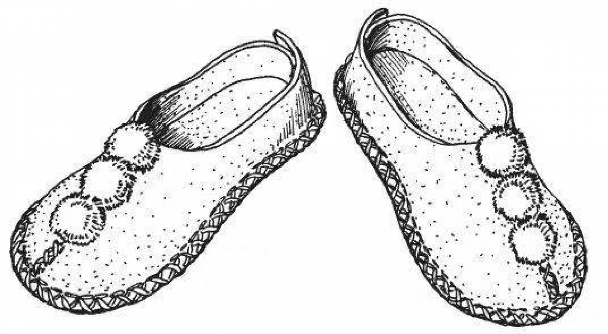 Coloring page happy slippers