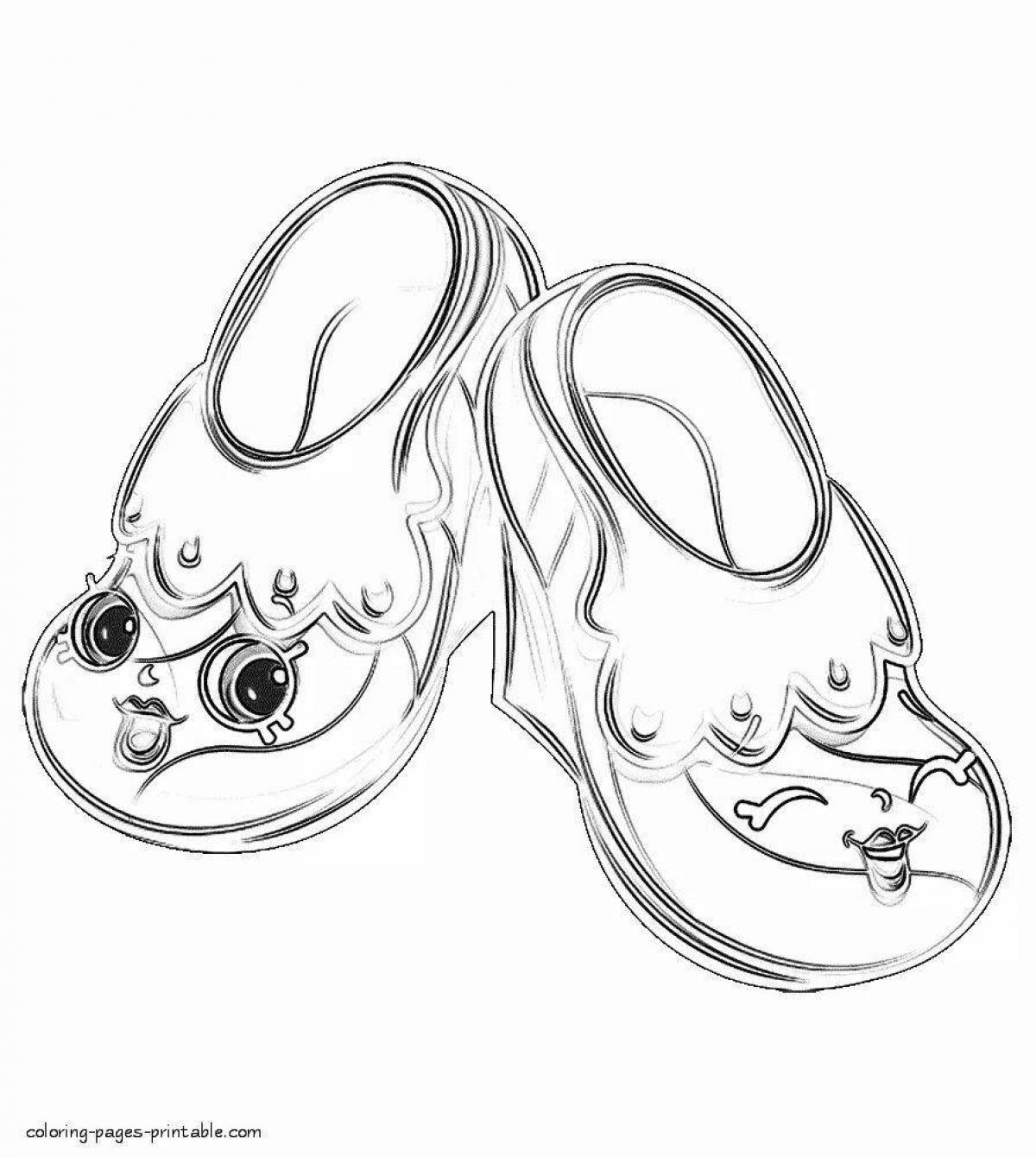 Coloring page wonderful slippers