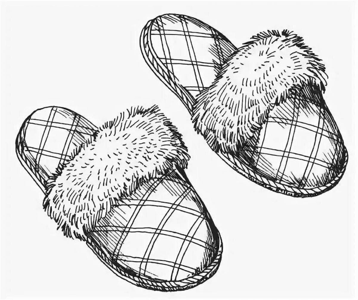 Fancy slippers coloring page