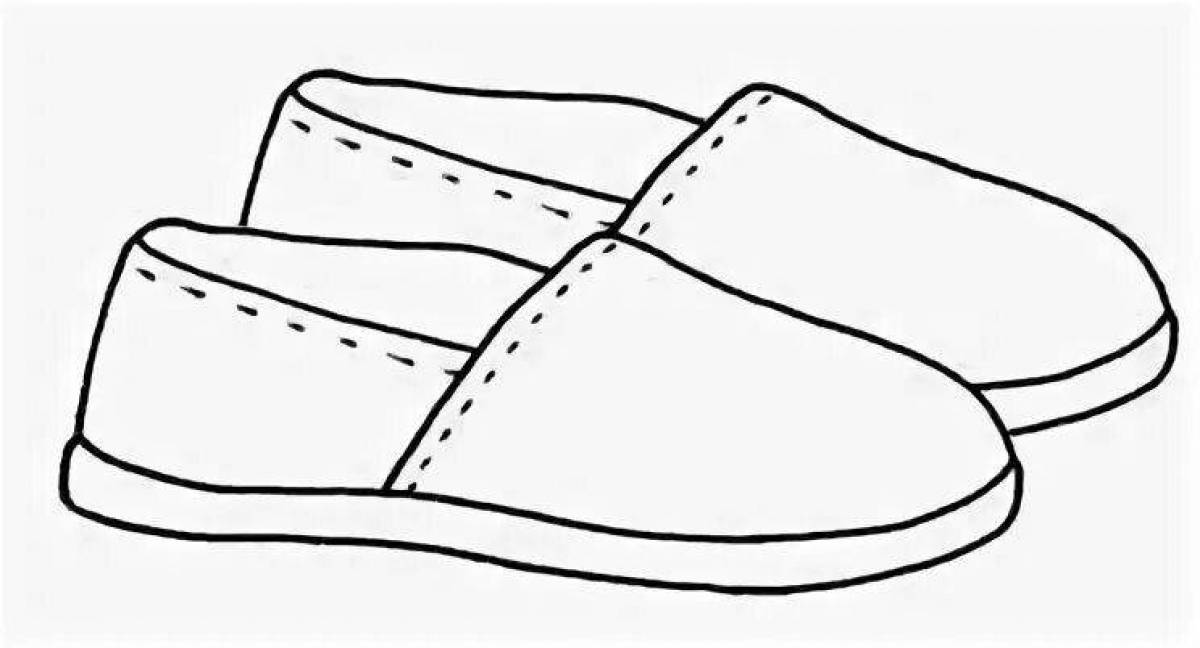 Coloring book shining slippers