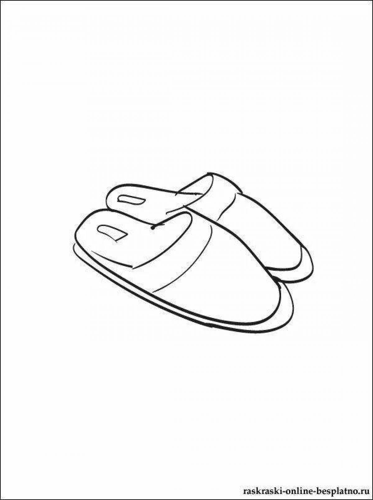 Sparkling slippers coloring page