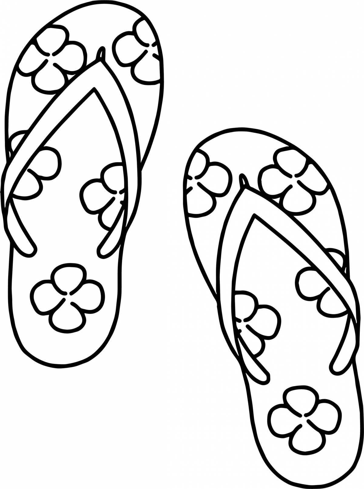 Gorgeous slippers coloring page